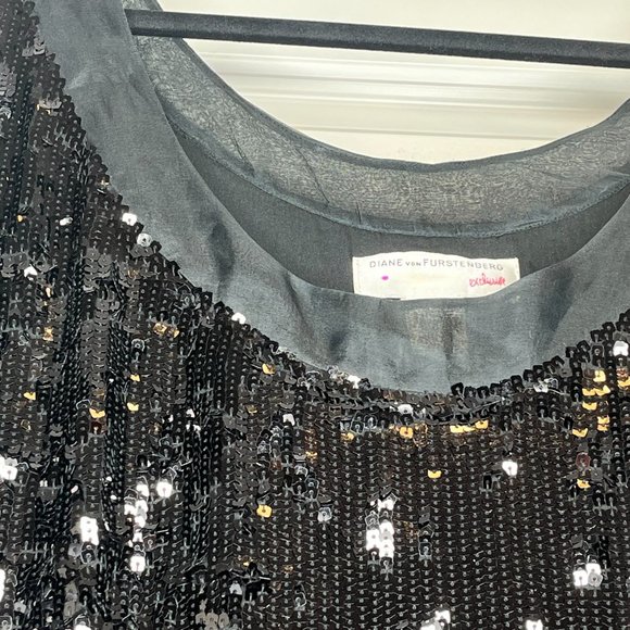 EUC Vintage Diane von Furstenberg sequin silk shift dress SIZE 12 - Picture 4 of 8